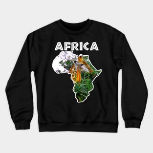 African Wildlife Continent Giraffe Aloe Crewneck Sweatshirt